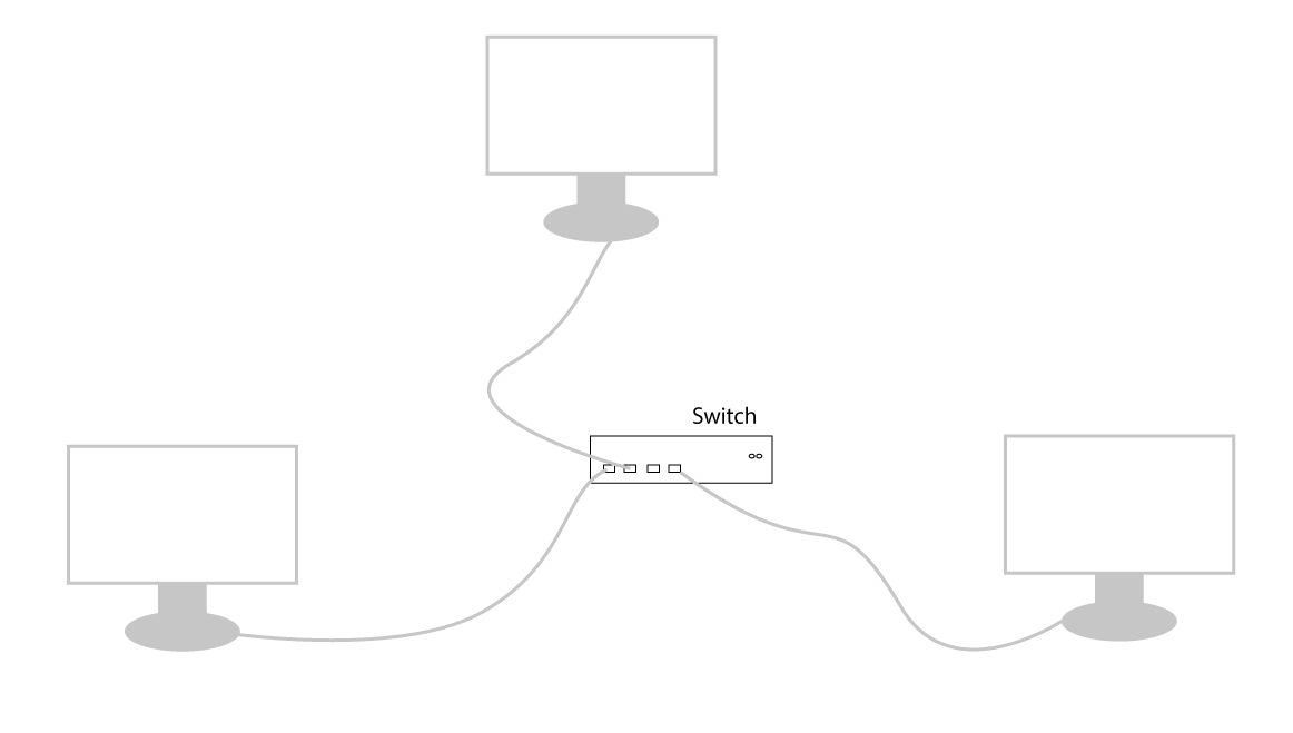 A computer network with a switch - A Local Area Network(LAN)