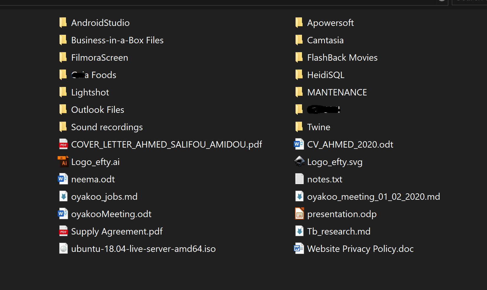 Folder and files